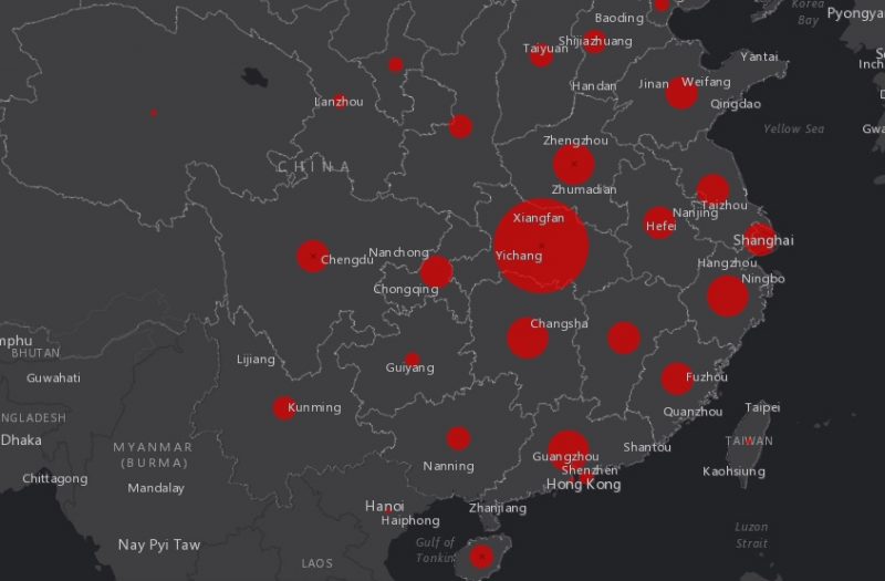 Mapa rozšířeného počtu obětí coronaviru. Veškeré státy v&nbsp;Hotelu Země